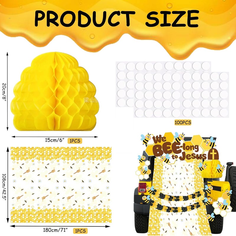 Know me We Bee-Long to Jesus Trunk or Treat Car Decorations Kit, Halloween Bumblebee Trunk or Treat Decorations for SUV Car Archway Garage Door Party Decorations - Image 3
